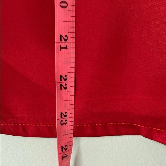 Betsey Johnson Red Satin Button Down Shirt Blouse - Picture 6 of 6